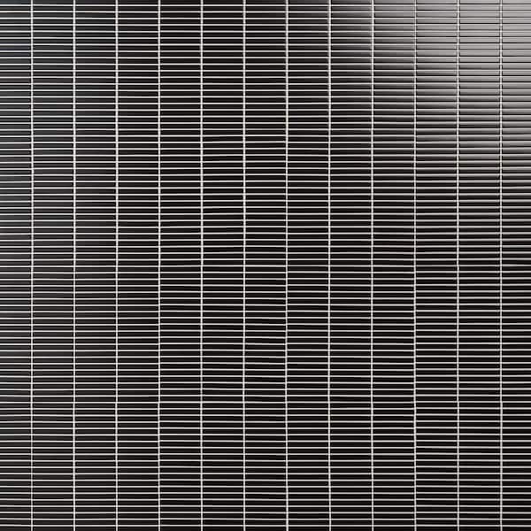 Ivy Hill Tile Motif Stacked Matte Black 11.19 in. x 11.9 in