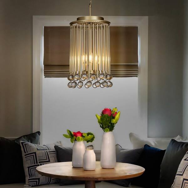 3 light glass chandelier