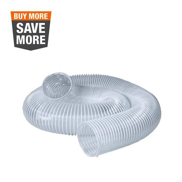 ‎POWERTEC 3 in. x 10 ft. PVC Flexible Dust Collection Hose in Clear