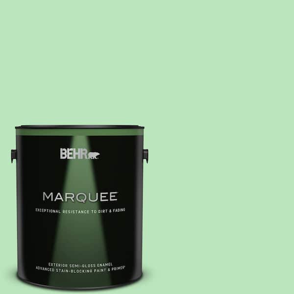 BEHR MARQUEE 1 gal. #P390-3 Mint Parfait Semi-Gloss Enamel Exterior Paint & Primer