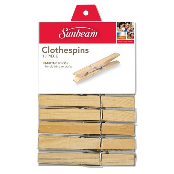 Home Basics Wooden Clothespin (18-Pack)