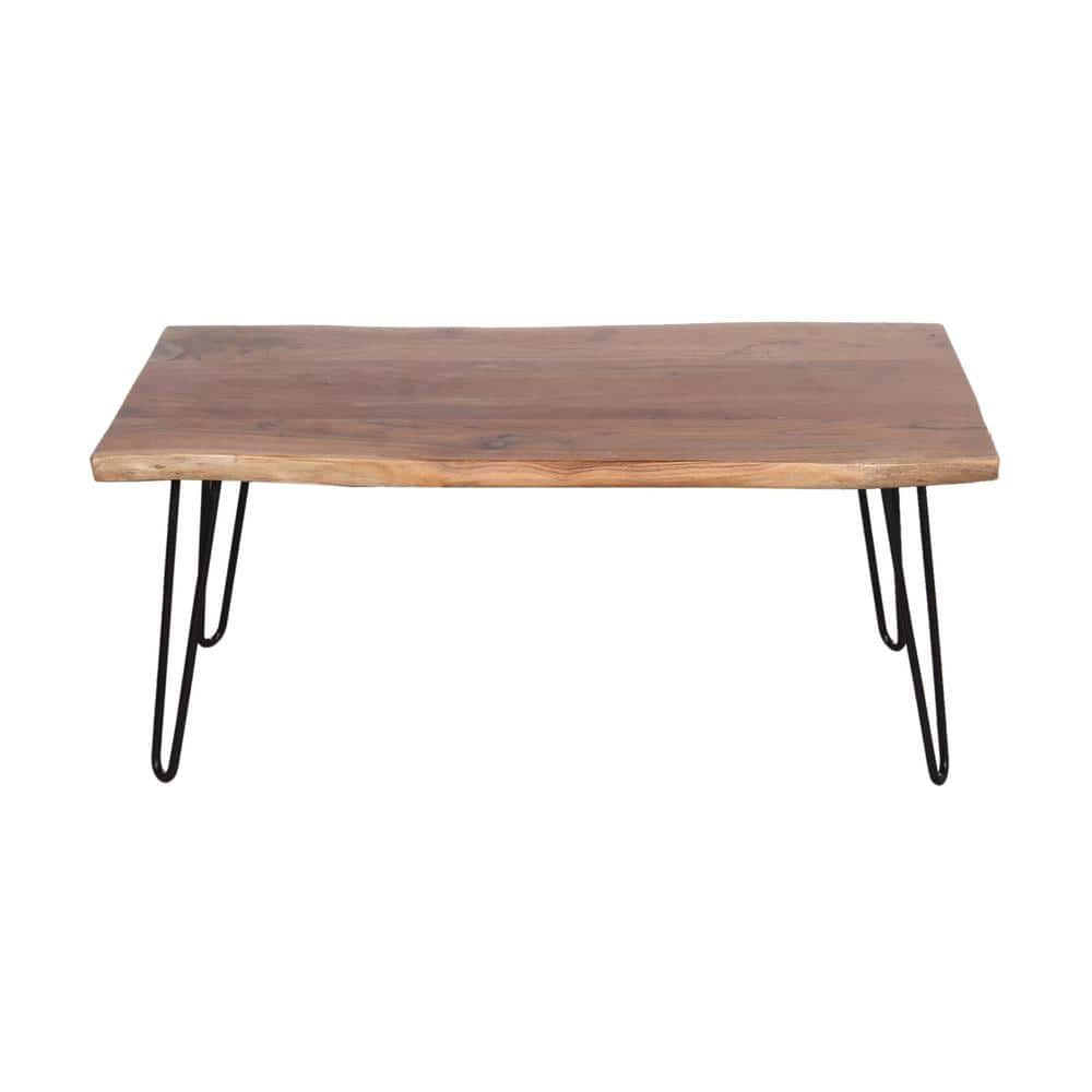 Acacia Wood & Metal Hairpin 51" Live Edge Coffee Table