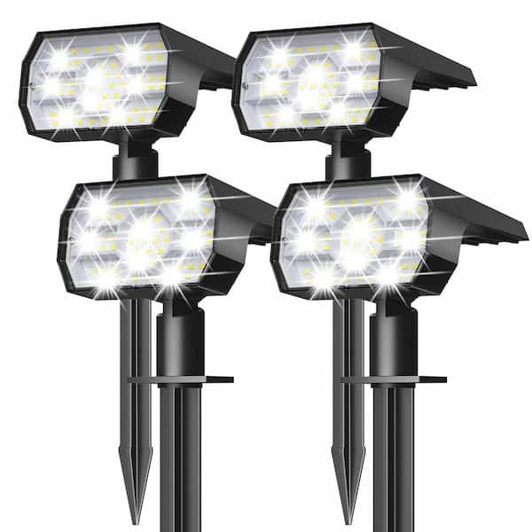 Angel Sar 56 LED 3 Lighting Modes Solar Lights Outdoor Waterproof for Outside Landscape (4-Pack)