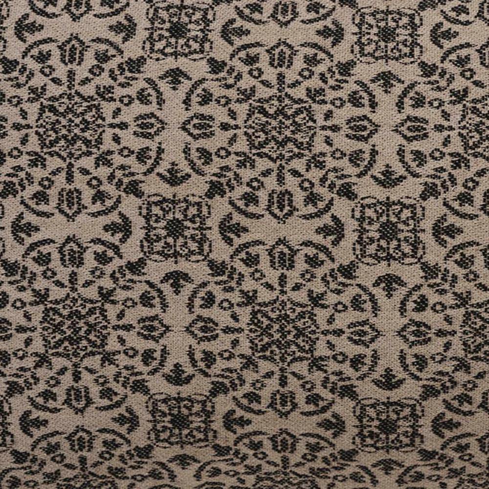 Natural Black Cotton Blend Medallion Table Runner, 12x36 inches