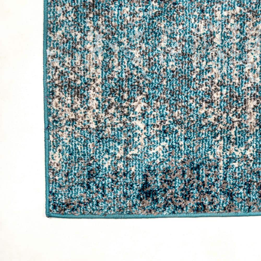 Serene Splash Cream/Turquoise Synthetic 5' x 8' Abstract Area Rug