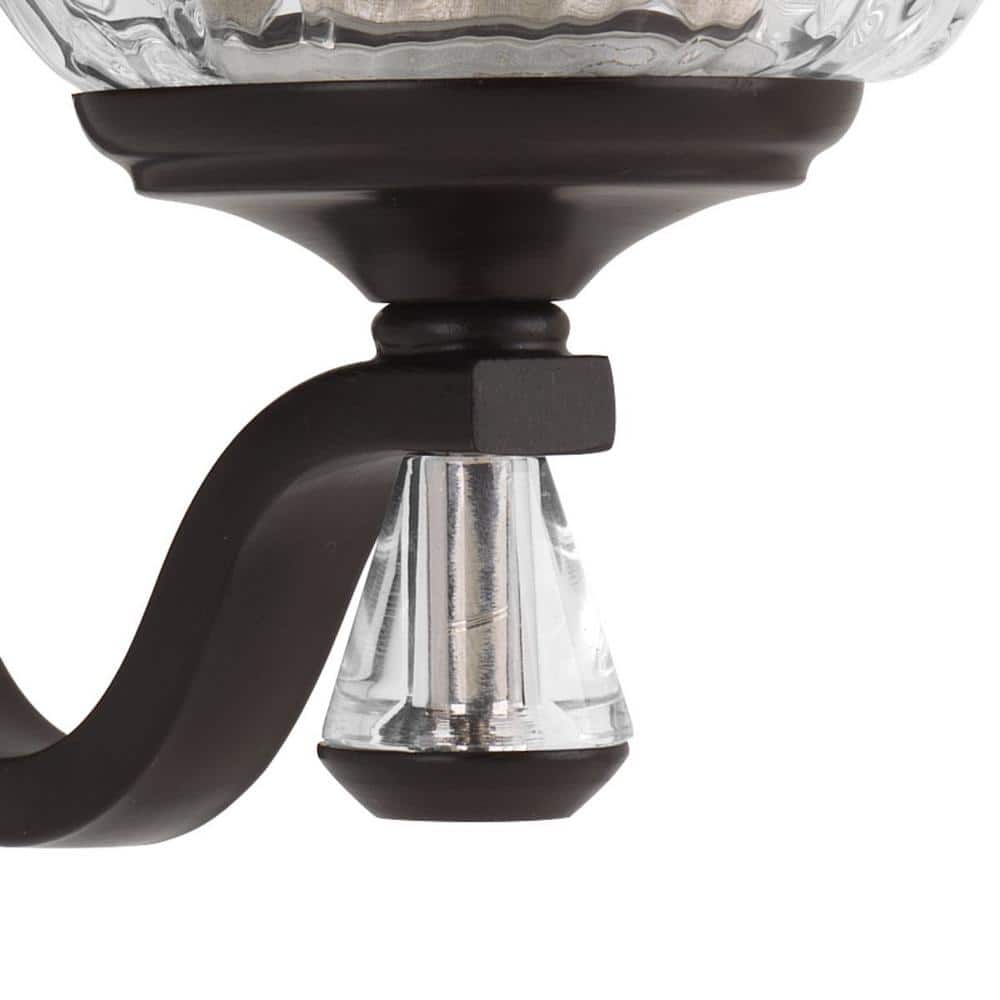 Anjoux Antique Bronze 4-Light Vanity Fixture with Clear Glass Shades