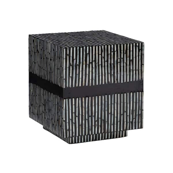 Linon Home Decor Corbin 16.14 in. L Black and Ivory Square Wood top Accent Coffee Table
