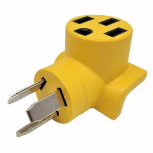 EV Charging Adapter 30 Amp 125/250-Volt Dryer 3-Prong NEMA 10-30P Plug to 50 Amp 125/250-Volt 4-Prong 14-50R Connector