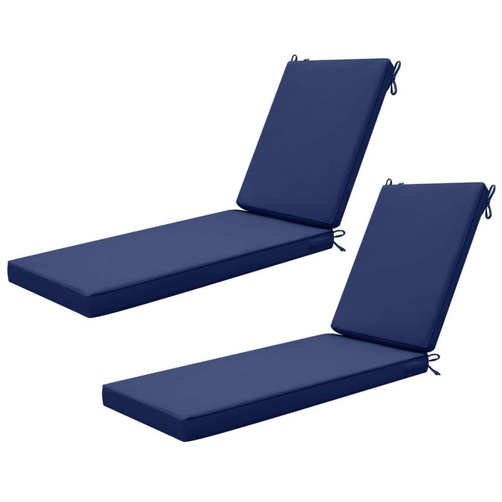 72 in. x 21 in. Waterproof Outdoor Chaise Lounge Cushion for Patio Furnitur