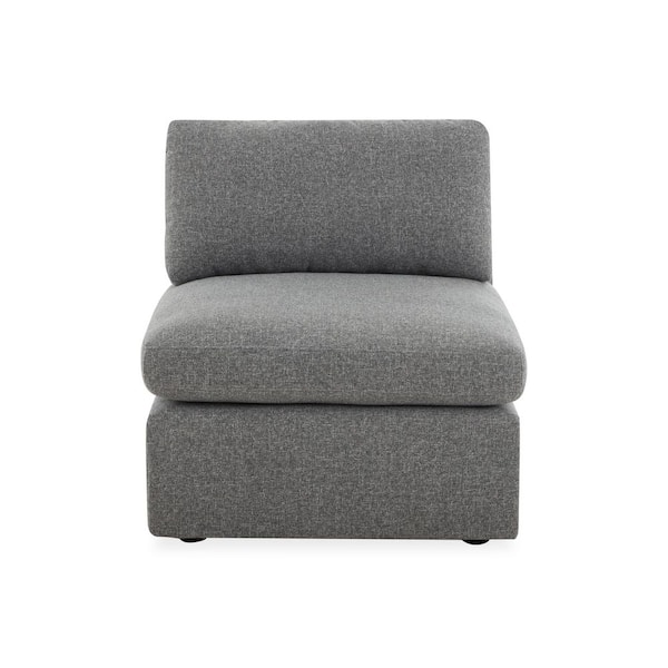 Home Decorators Collection Thorton 32 in. Modular Track Arm Performance Fabric Armless Chair Sofa in Grey