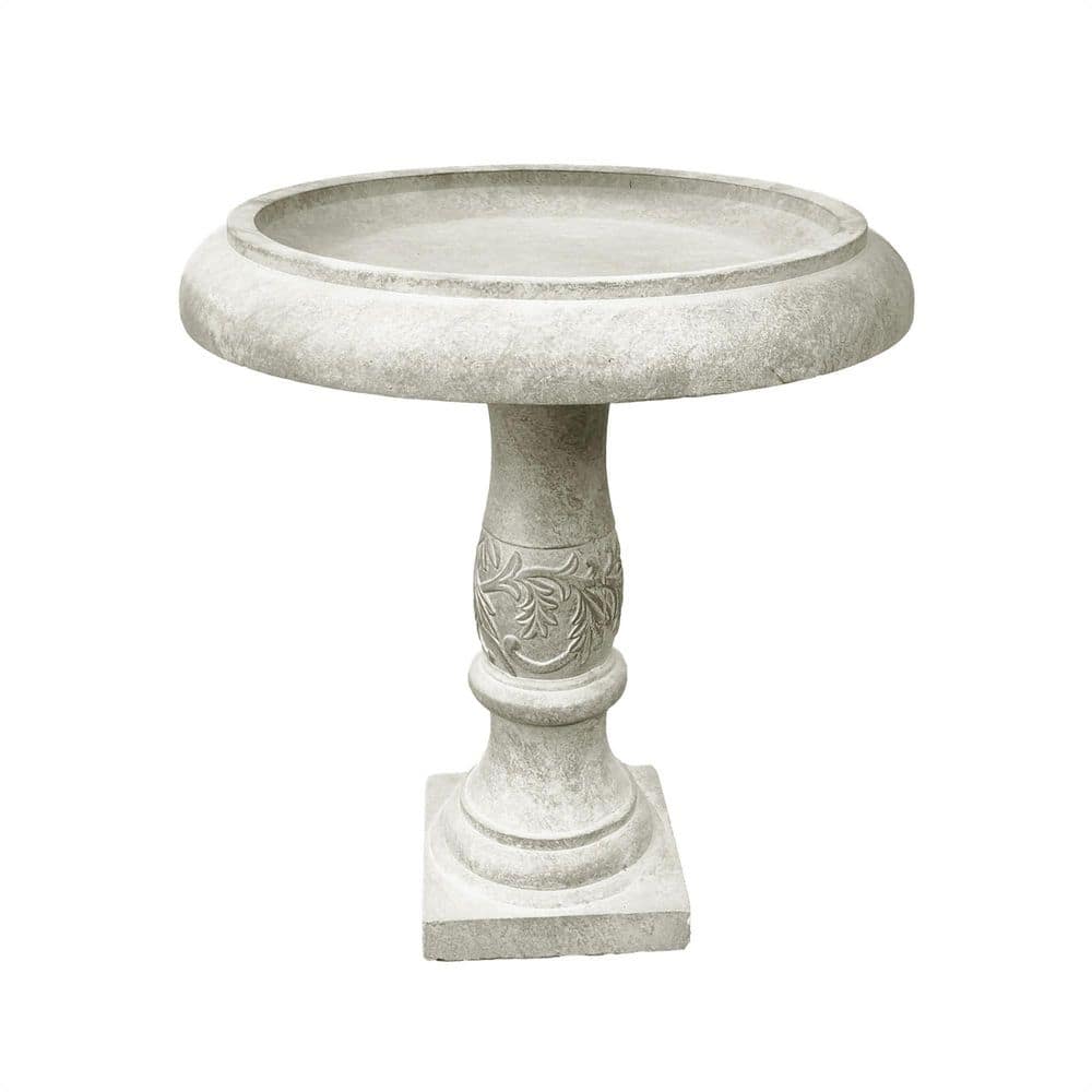 Lightweight Traditional Flower Diamond Pattern Birdbath, 24.5 in. tall, Weathered Concrete price history on PriceWatchPro