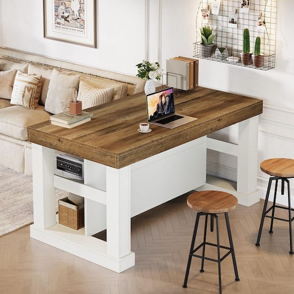 TRIBESIGNS WAY TO ORIGIN Alan 63 in. Brown White Wood Grain