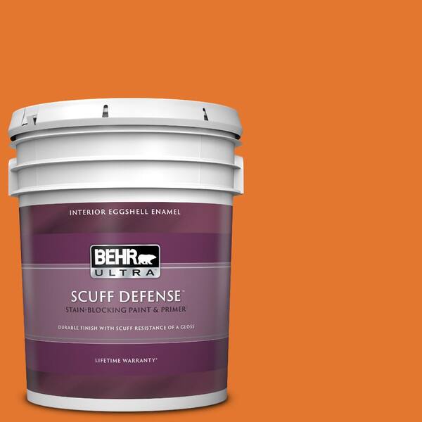 BEHR ULTRA 5 gal. #250B-7 Crushed Orange Extra Durable Eggshell Enamel Interior Paint & Primer