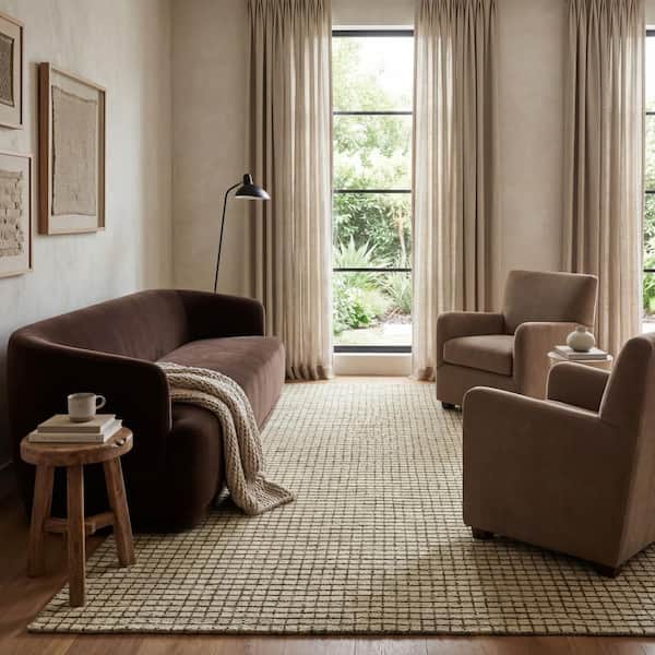 Melrose Checked Wool Area Green 9 ft. x 12 ft. Indoor Area Rug