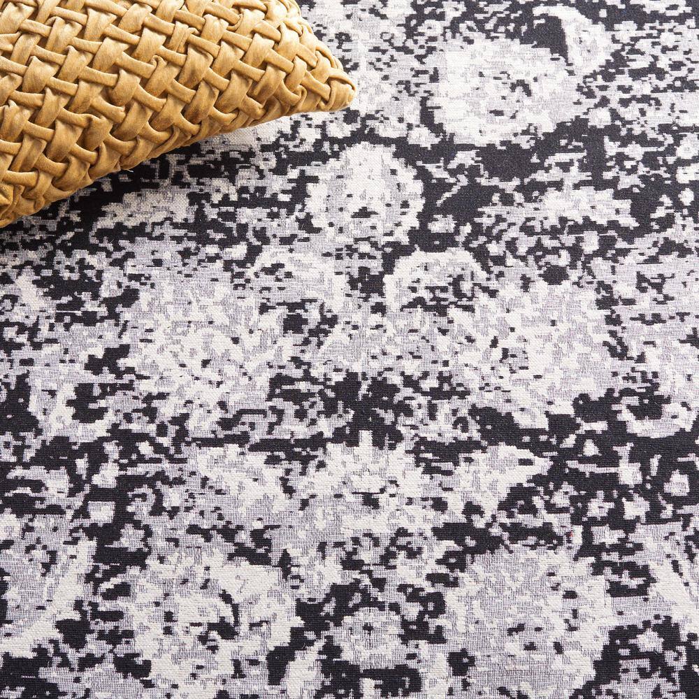 Reversible Grey/Sage Hand-Knotted Cotton Blend 4' x 6' Area Rug