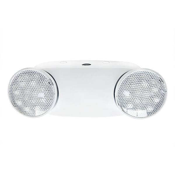 WYZM 120-Volt to 277-Volt Integrated LED White Adjustable Dual Head Emergency Light (2-pack)