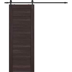 Louver 28 in. x 79.375 in. Veralinga Oak Wood Composite Sliding Barn Door with Hardware Kit