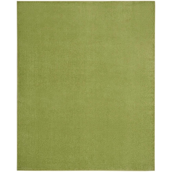 Essentials 6 ft. x 9 ft. Green Solid Contemporary Indoor/Outdoor Patio Area Rug