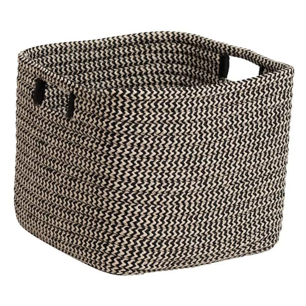 Colonial Mills Carter Black 12 in. x 12 in. x 10 in. Square Polypropylene Braided Basket
