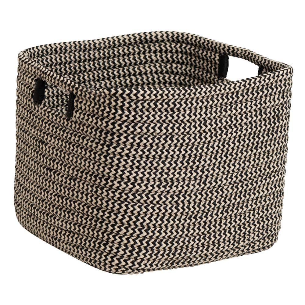 Carter Black 14 in. x 14 in. x 12 in. Square Polypropylene Braided Basket