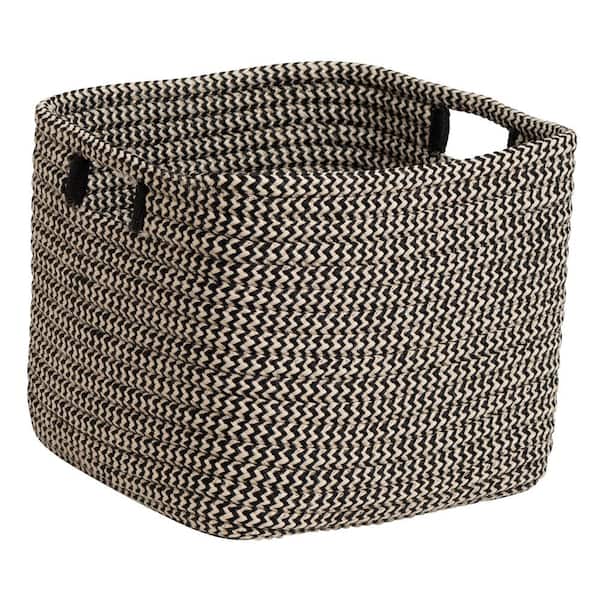Colonial Mills Carter Black 14 in. x 14 in. x 12 in. Square Polypropylene Braided Basket