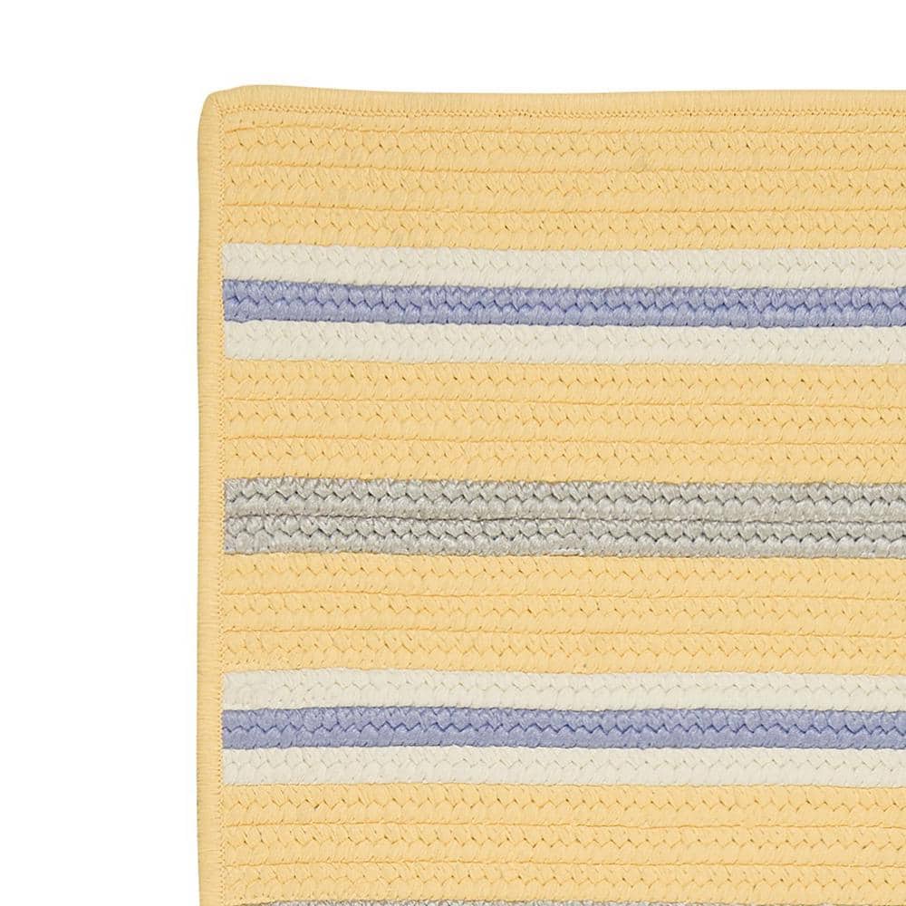Summer Sun Yellow and Purple Braided Synthetic Rug 3' x 5'