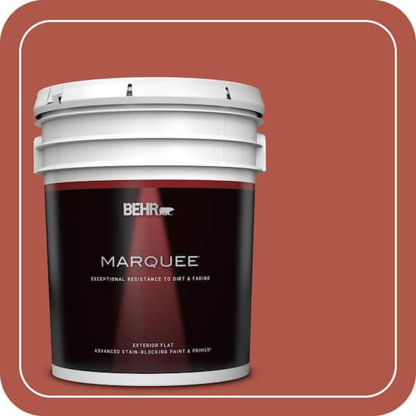 BEHR MARQUEE 5 gal. #PPU2-14 Tibetan Orange Flat Exterior Paint & Primer