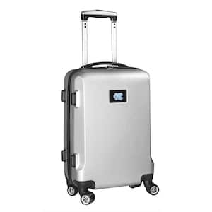 NCAA North Carolina 21 in. Silver Carry-On Hardcase Spinner Suitcase