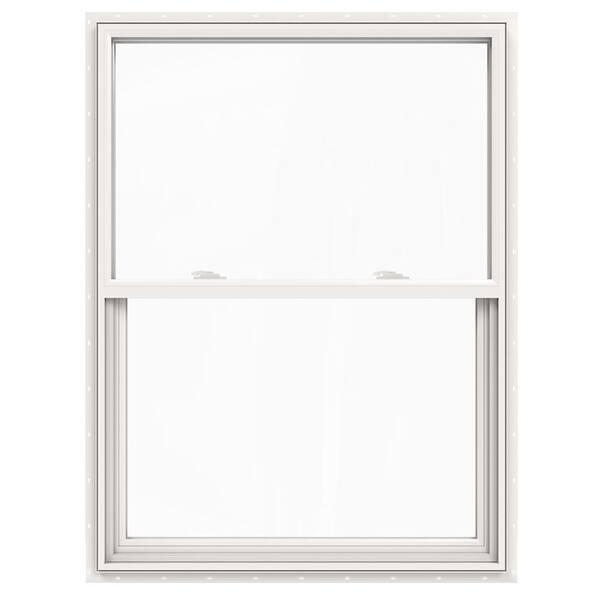 JELD-WEN 35.5 in. x 47.5 in. V-2500 White Vinyl Single Hung Window with Fiberglass Mesh Screen