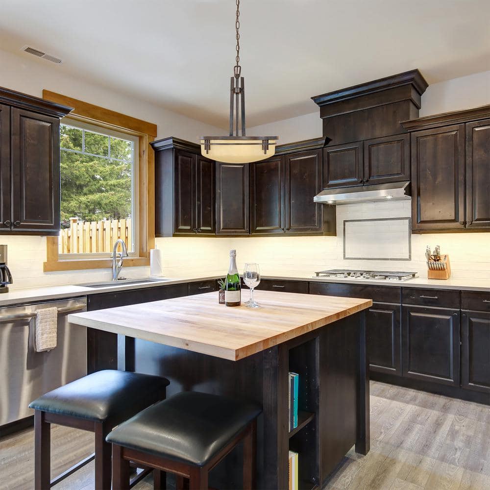 Mission Ridge Warm Mahogany Glass Bowl Pendant Light