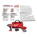 Mechanics Tool Set with M18 FUEL Cordless 1/2 in. Impact Wrench Kit with One 5.0 Ah Battery and Bag (191-Piece)