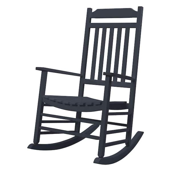 KOZYARD Porch Rocker Solid White Wood Outdoor Rocking Chair