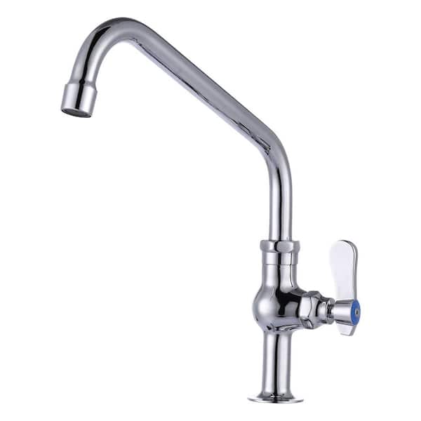 WOWOW 10 in. Swing Spout Single Handle Single Hole Deck Mount Standard Kitchen Faucet Spot Resistant in Polished Chrome
