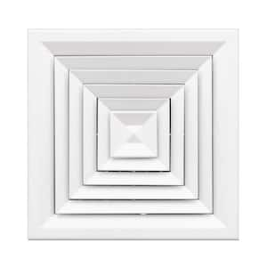 12 in. x 12 in. 4-Way Aluminum Ceiling Diffuser in White