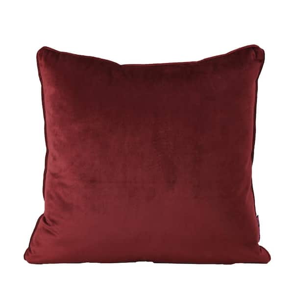 Noble House Ippolito Berry Solid Polyester 15 in. x 15 in. Throw Pillow