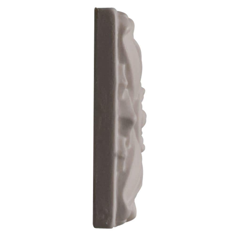Primed White Square Floral Rosette Crown Molding