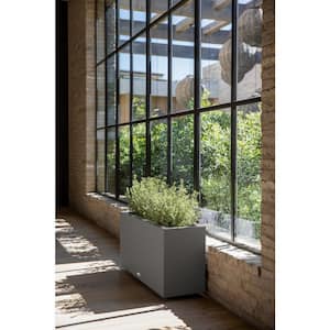 Long Box 32 in. Grey Plastic Rectangular Planter