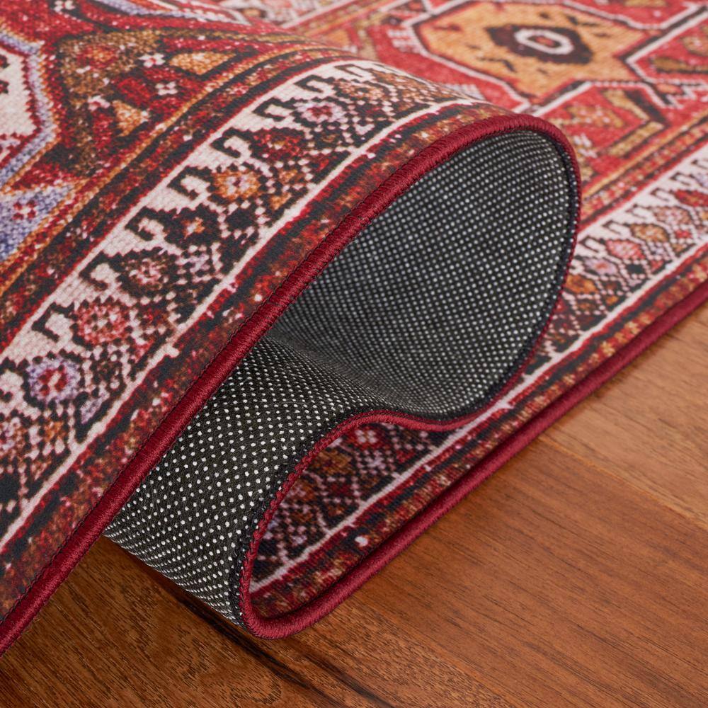 Tucson 6' Square Navy and Rust Synthetic Area Rug