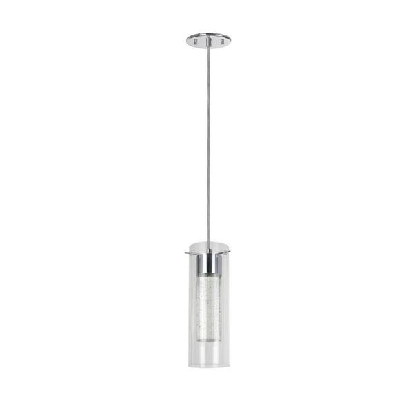 Aspen Creative Corporation 1 Light Integrated Led Chrome Mini Pendant With Clear Glass Shade 61019 The Home Depot Aspen Creative Corporation 1 Light, Restaurant Ceiling Light Fixtures Home Depot