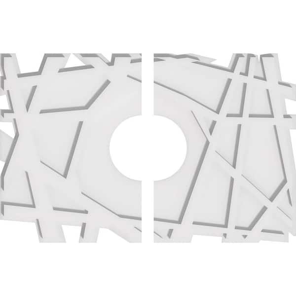 Ekena Millwork 26 in. W x 17-3/8 in. H x 6 in. ID x 1 in. P Novo Architectural Grade PVC Contemporary Ceiling Medallion (2-Piece)
