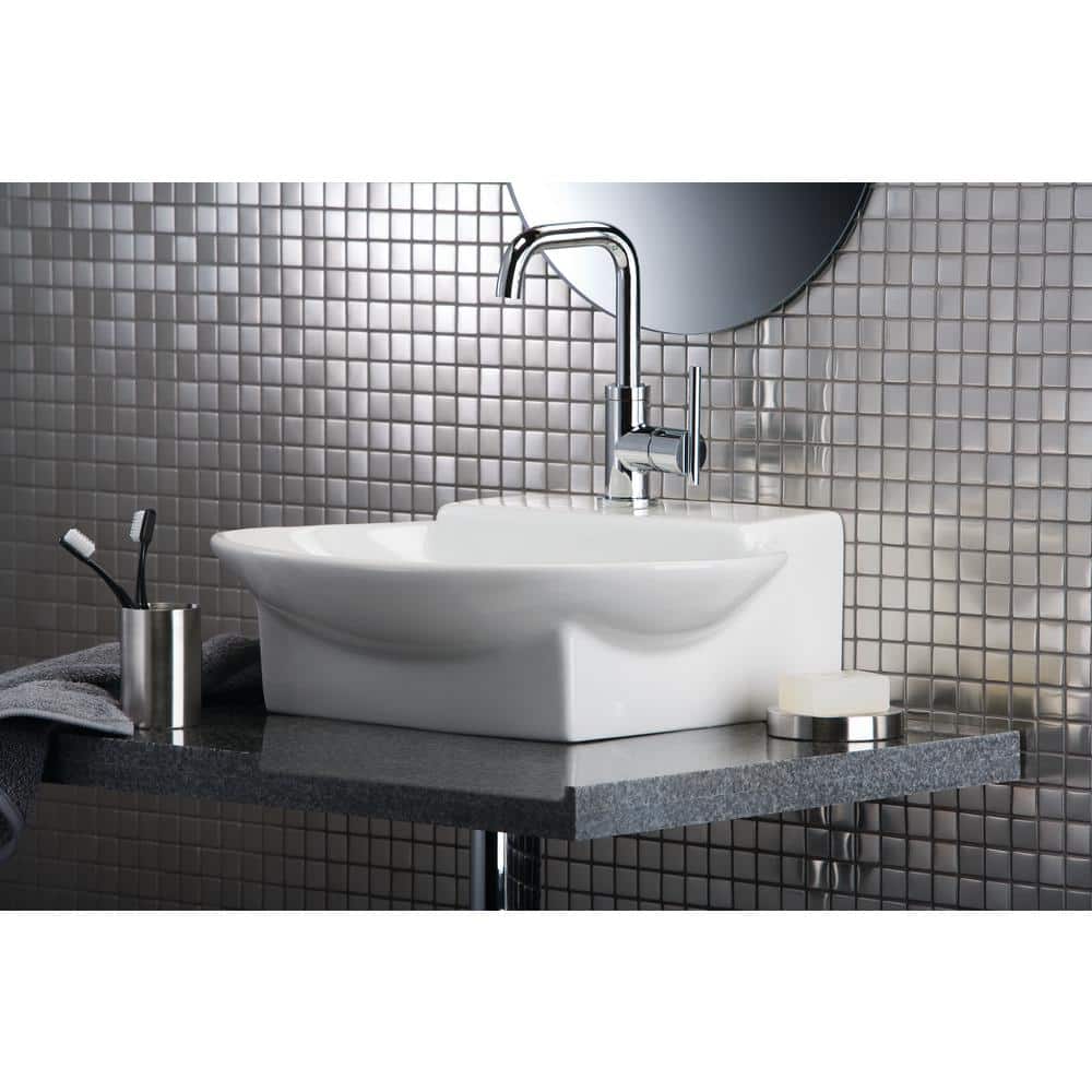 Parma Chrome Single Handle Bathroom Faucet with Drain Assembly