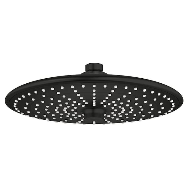 Euphoria 3-Spray Patterns 10 in. Single Ceiling Mount Rain Fixed Shower Head in Matte Black