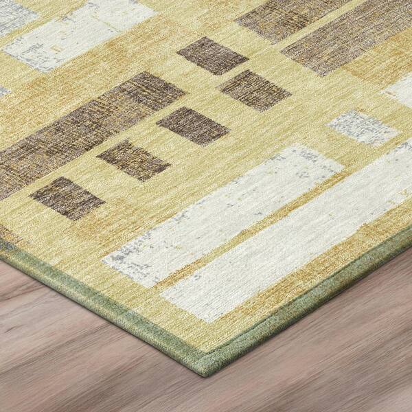 Chantille Machine Washable Indoor/Outdoor Abstract ACN2897 Wheat 2 ft. x 7 ft. Runner Rug
