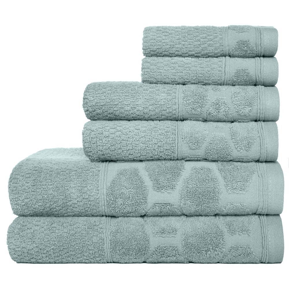100% Cotton Quick Dry Popcorn Textured Bath Towel Set (Bath Towel (4-Pack),  Light Grey) - Great Bay Home