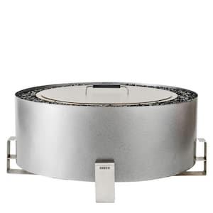 Luxeve Silver Vein with Crystal Clear Glass Outdoor Smokeless Fire Pit
