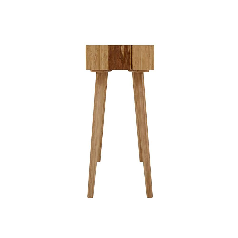 Caramelized Bamboo Console Table with Storage Cubbies