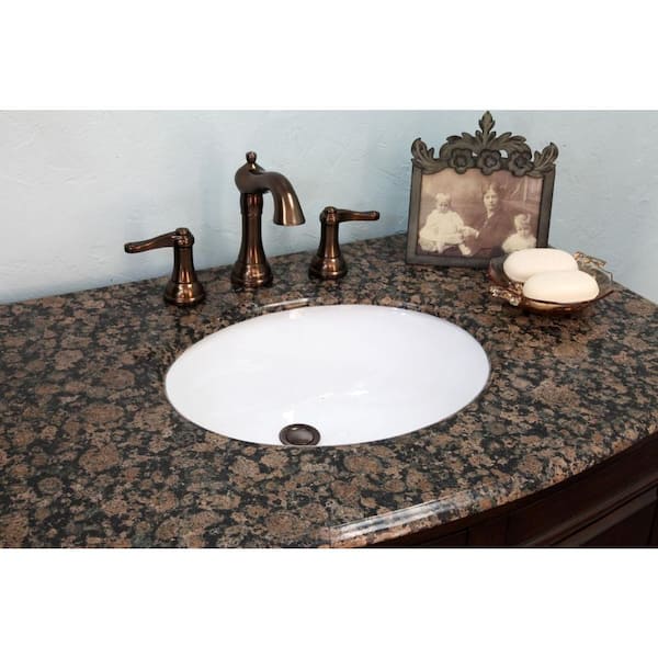Warrington 36 in. Single Vanity in Dark Walnut with Marble Vanity Top in Baltic Brown