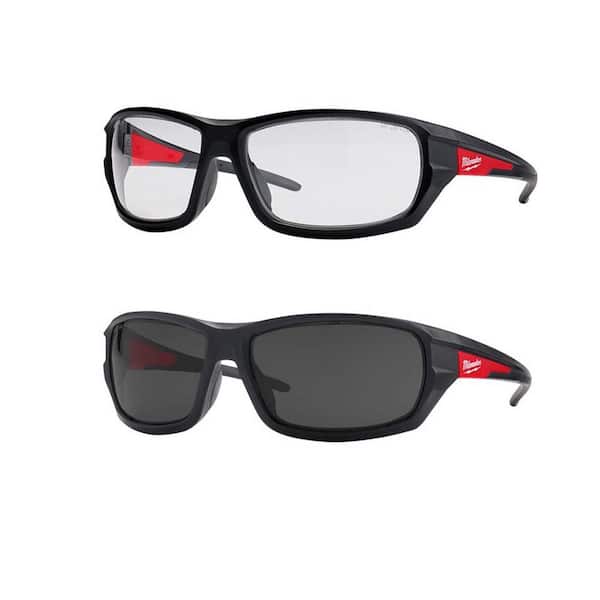Milwaukee Performance Safety Glasses with Clear / Tinted Lenses (2-Pack)