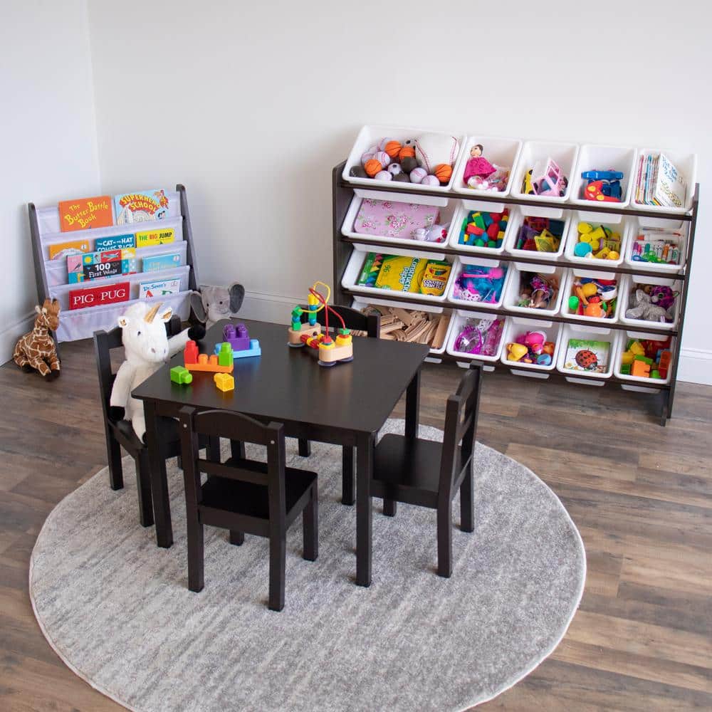 Espresso Collection Espresso/White Kids Book Rack Storage Bookshelf - thumbnail 9