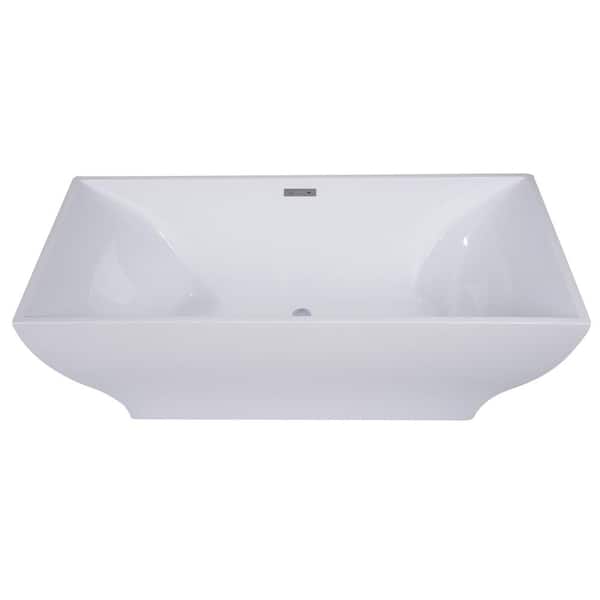 ALFI BRAND 67 in. Acrylic Flatbottom Bathtub in White